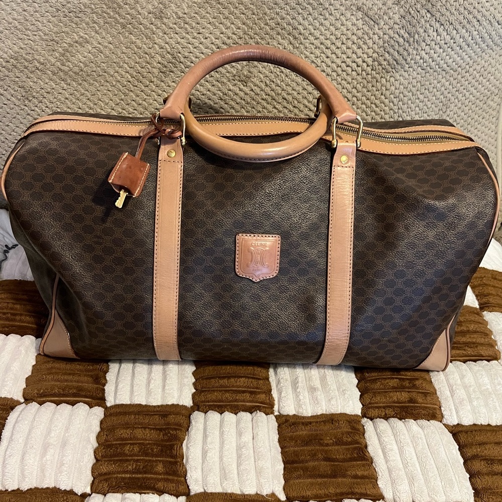 Celine Macadam Brown Travel Duffle in VGUC!